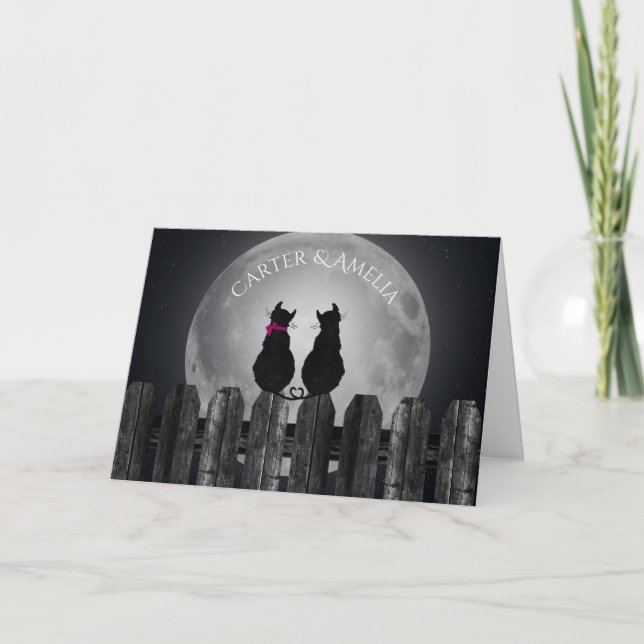 Cartão Gatos à Lua com Nomes (Frente)