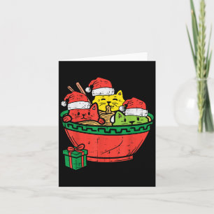 Cartão Gatos Anime Ramen de Natal Xmas Natal Crianças Men