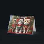 Cartão Gatos bonitos com Whimsic Santa Hats<br><div class="desc">Abraçar o espírito de férias com os nossos adoráveis Gatos em Santa Hats design! Estes felinos brancos trazem alegria festiva à sua decoração de Natal. Perfeito para amantes de gatos,  esse trabalho de arte exclusivo captura a essência da estação.</div>