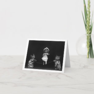 Cartão Gatos com boneca