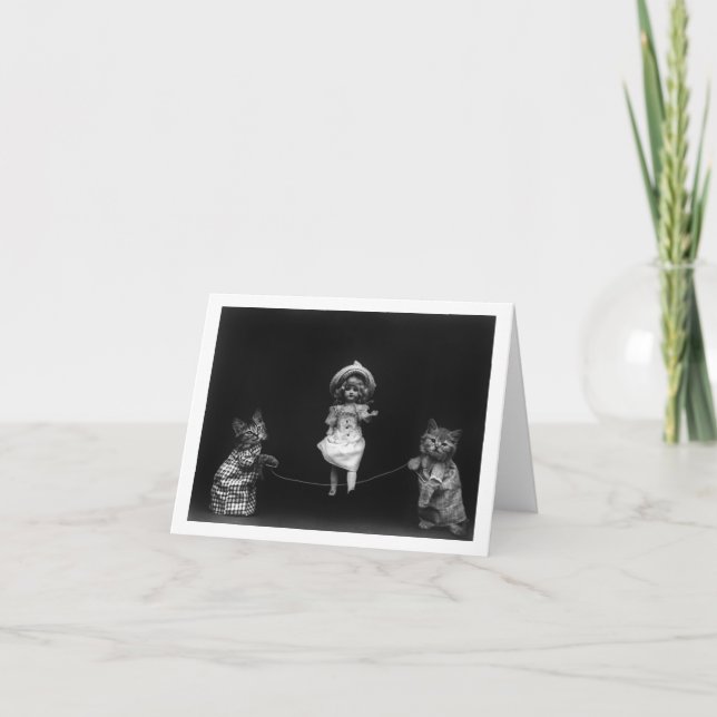 Cartão Gatos com boneca (Frente)