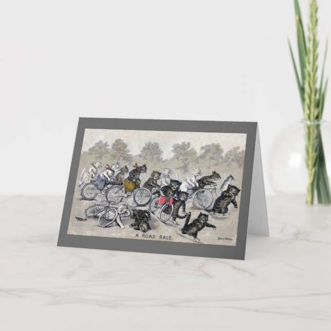 Cartão Gatos da equitação da bicicleta (Frente)