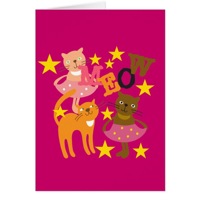 Cartão Gatos Dançantes (Frente)