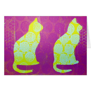 Cartão Gatos das bolinhas