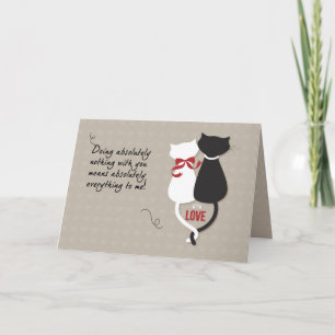 Cartão Gatos de Aniversário Apaixonados