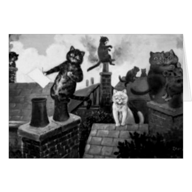 Cartão Gatos de beco de Louis Wain (Frente Horizontal)