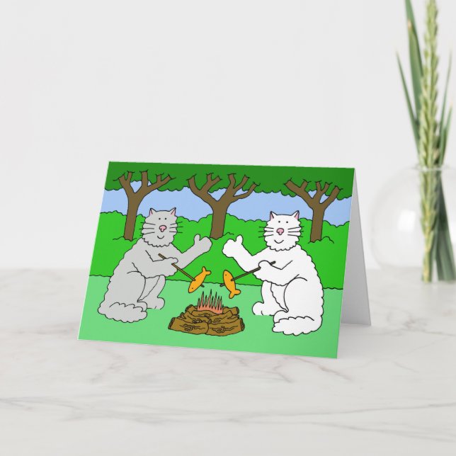 Cartão Gatos de Campfire perdem você enquanto você está n (Frente)
