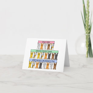 Cartão Gatos de Cartoon aniversário de 21 anos