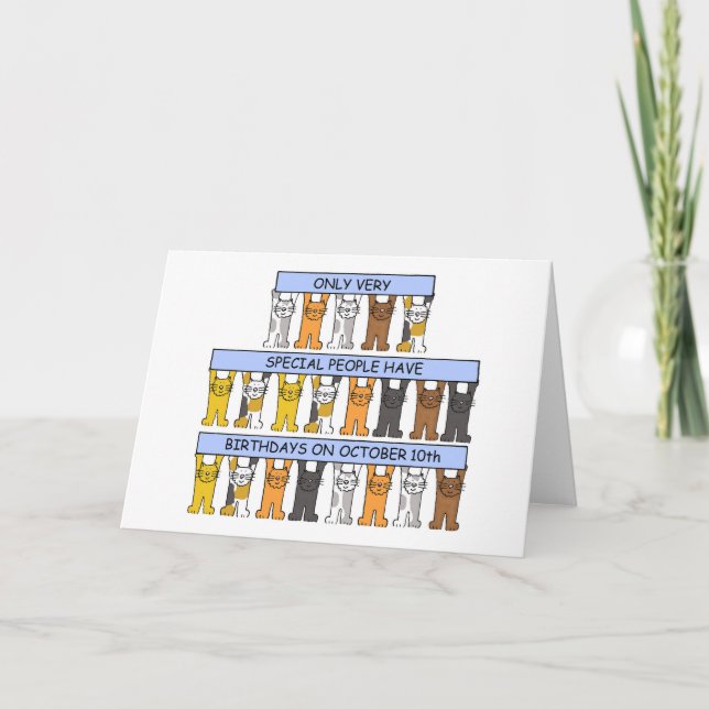 Cartão Gatos de Cartoon de 10 de outubro (Frente)