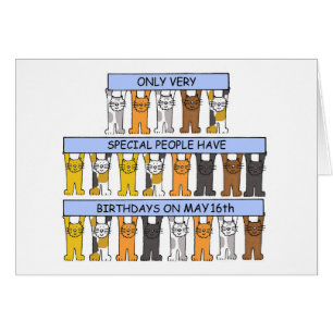 Cartão Gatos de Cartoon de 16 de maio