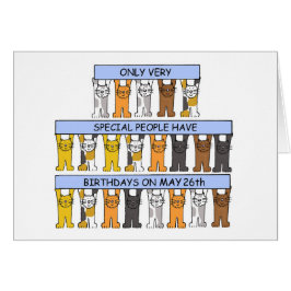 Cartão Gatos de Cartoon de 26 de maio