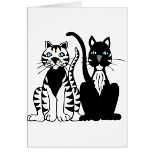 Cartão Gatos de Cartoon Gêmeos