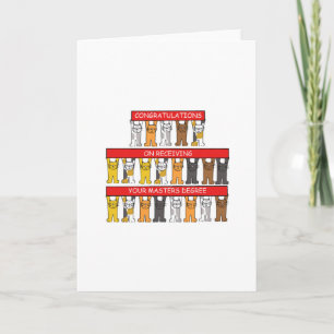 Cartão Gatos de desenho de Parabéns mestrados