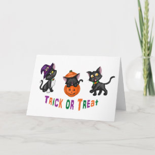 Cartão Gatos de Dia das Bruxas