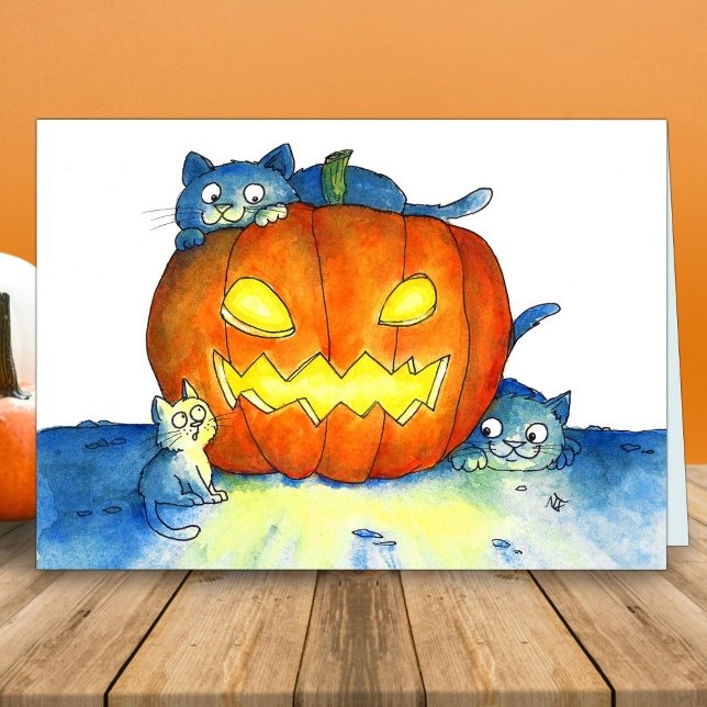 Cartão Gatos de Halloween Saudação  (Criador carregado)