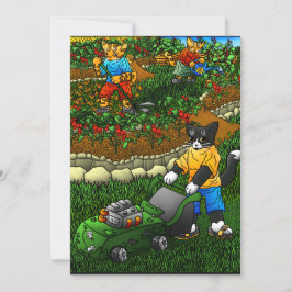Cartão Gatos De Jardinagem De Verão