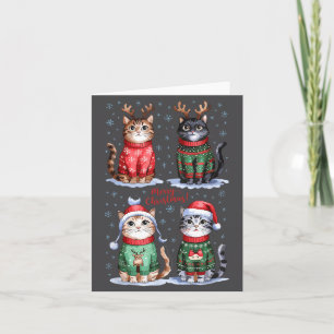 Cartão Gatos de Natal _ Gráfico de Gatos Feliz Natal 