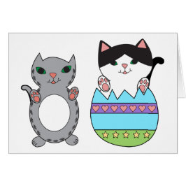 Cartão Gatos de páscoa Engraçados