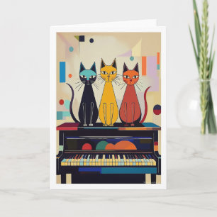 Cartão Gatos de Piano