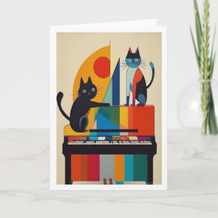 Cartão Gatos de Piano