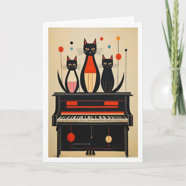 Cartão Gatos de Piano (Frente)