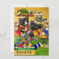 Gatos de pintura de modelos de cavaleiros de gatos