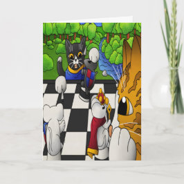 Cartão Gatos de xadrez no parque