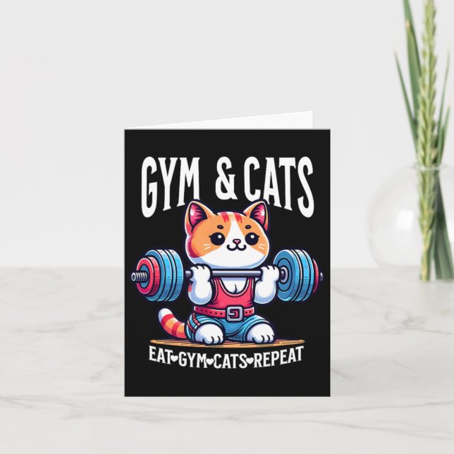 Cartão Gatos E Formação De Gym Engraçados Criança De Porc (Frente)