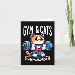 Cartão Gatos E Formação De Gym Engraçados Criança De Porc