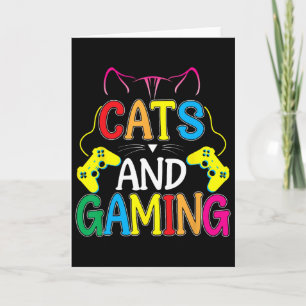 Cartão Gatos E Jogos Para O Amante De Gatos Jogador De Vi