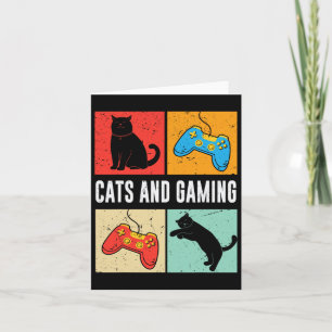 Cartão Gatos E Jogos Para O Jogo De Vídeo Gamer Do Gato D