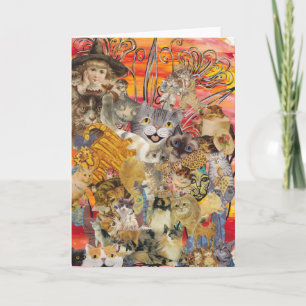 Cartão Gatos e Plantação