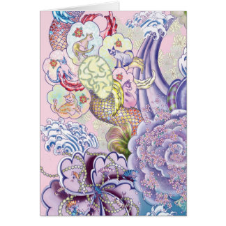 Cartão gatos e redemoinho da cereja