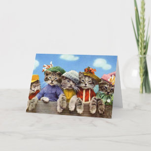 Cartão Gatos em Chapéus