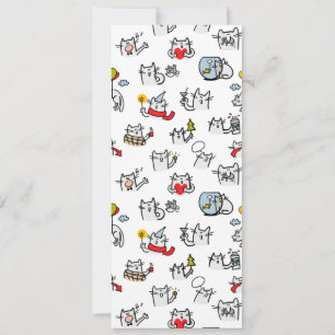 Cartão Gatos engraçados, leite e magia.