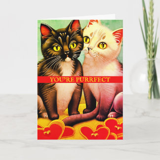 Cartão Gatos Filhotes Antigos Gatos Fofos Retrô Dia dos N