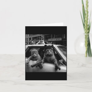 Cartão Gatos Gângster Engraçados Homens Mulheres Amante G