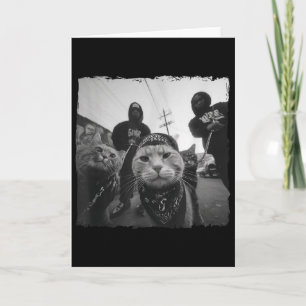 Cartão Gatos Gângster Streetwear Motivo de Gato Divertido