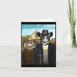 Cartão Gatos góticos americanos engraçados agricultores v