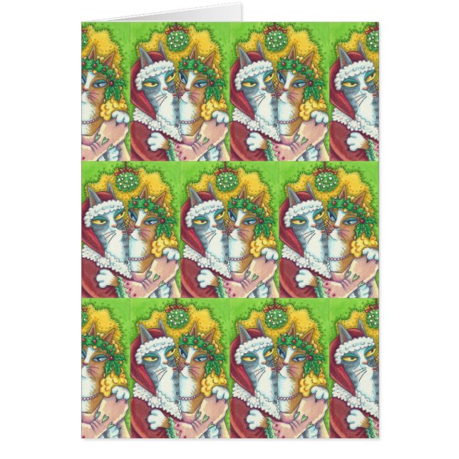 CARTÃO GATOS HISS N' FITZ, PAPAIS NOEIS DE GREETING DE NA (Frente)