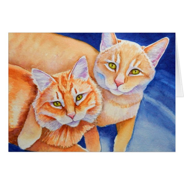 Cartão Gatos Laranja De Corte (Frente Horizontal)