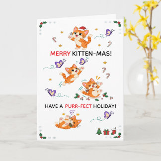 Cartão Gatos Laranja Travessos Natal