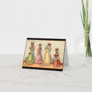 Cartão Gatos Louis Wain Wallflower Girl