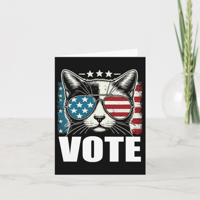 Cartão Gatos Para Kamala Harris Votação 2024 (Frente)