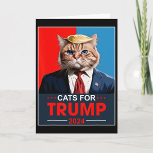 Cartão Gatos Para Trump 2024 Divertido Vote Em Trump Gato