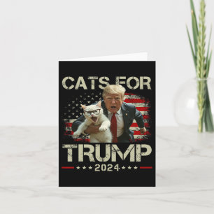 Cartão Gatos Para Trump 2024 Voto Engraçado Para Trump - 