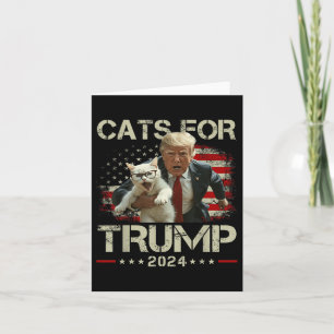 Cartão Gatos Para Trump 2024 Voto Engraçado Para Trump -
