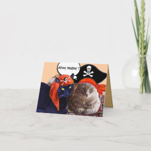 CARTÃO GATOS PIRATAS E MAPAS DO TESOURO DE PIRATAS ANTIGO
