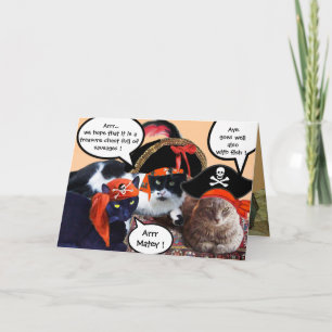 CARTÃO GATOS PIRATAS E MAPAS DO TESOURO DE PIRATAS ANTIGO