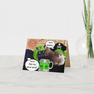 CARTÃO GATOS-PIRATOS IRLANDESES/MAPAS DE TRATAMENTO DE PI